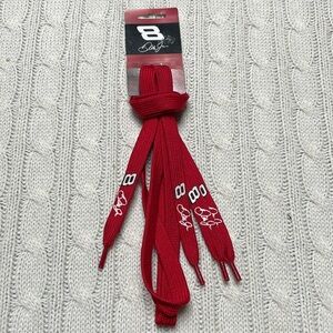 NWT Dale Jr red shoe laces. 7 or 8 eyelets. 45” length. New and unused. .5” wide